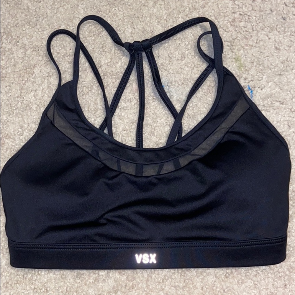 VSX black sports bra